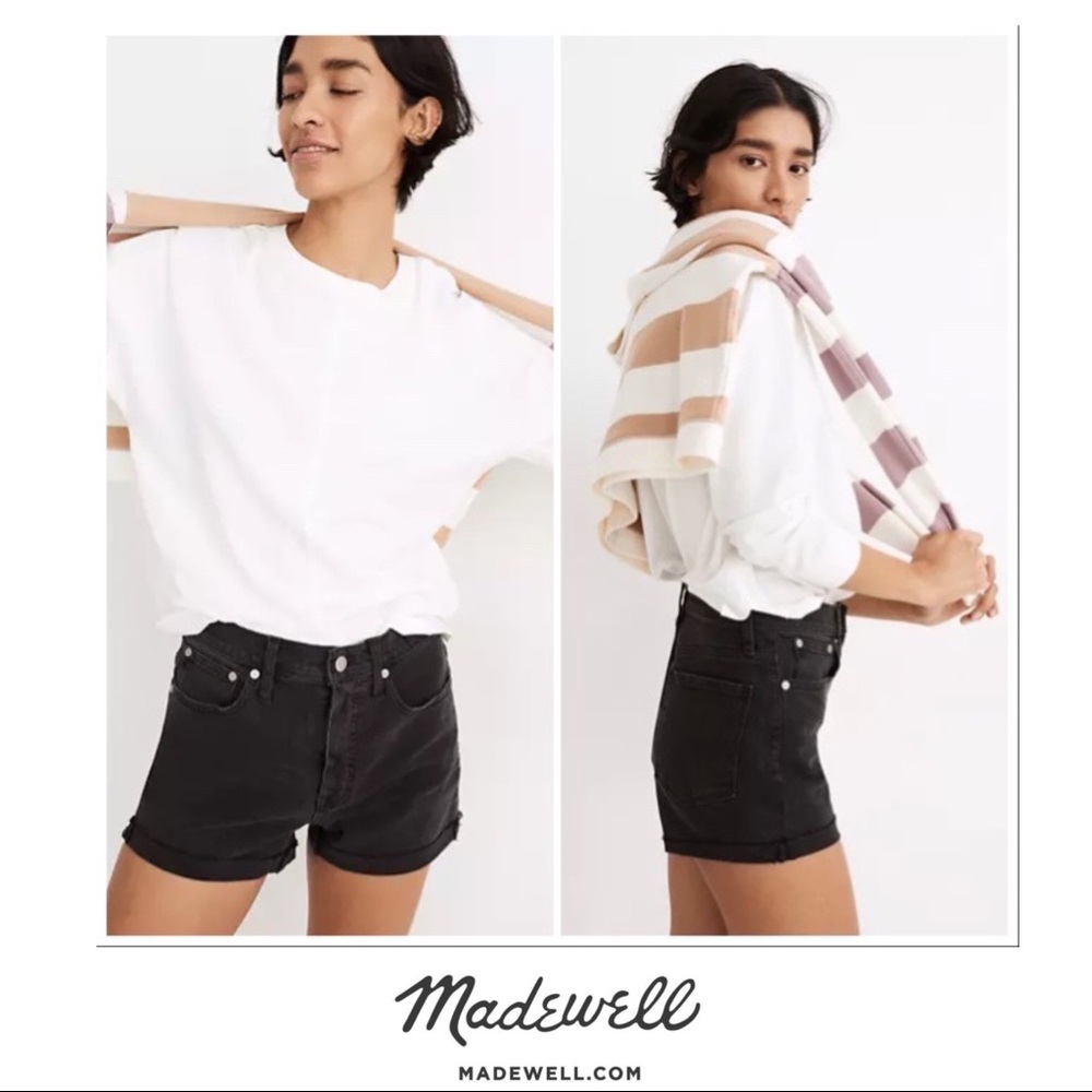 Madewell High-Rise Denim Shorts in Lunar Wash